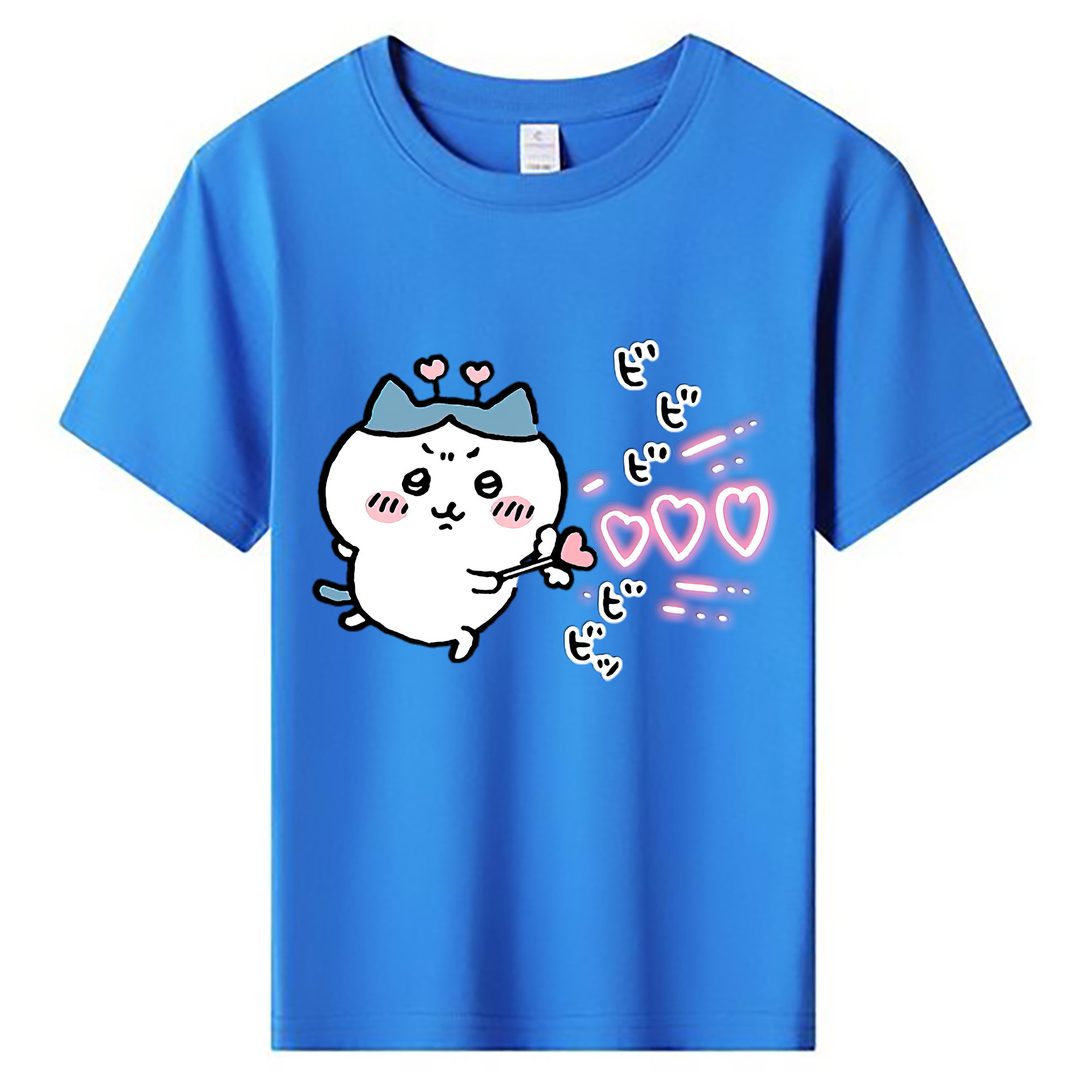（画像用） ちいかわ ハチワレ Chii-kawa hachiware 綿100％キッズTシャツ（フロントプリント）